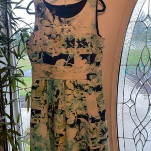 Alfani XL dress in turquoise/white/black pattern